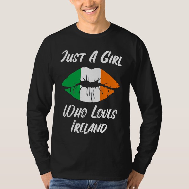 T-shirt Lips Mouth Love Irish Flag Ireland (Devant)