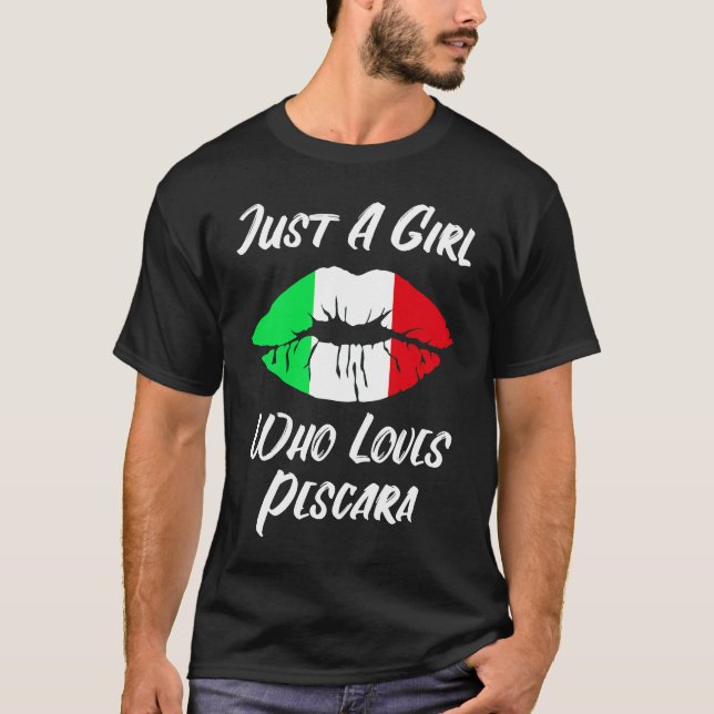 T-shirt Lips Mouth Love Italian Flag Pescara (Devant)