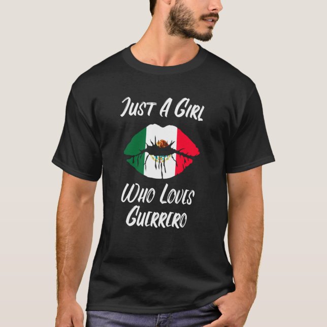 T-shirt Lips Mouth Love Mexican Flag Guerrero (Devant)