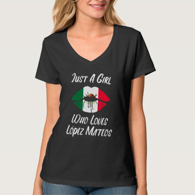 T-shirt Lips Mouth Love Mexican Flag Lopez Mateos (Devant)
