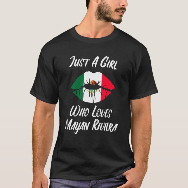 T-shirt Lips Mouth Love Mexican Flag Mayan Riviera (Devant)
