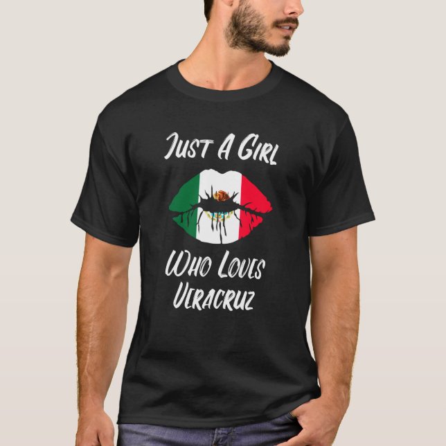 T-shirt Lips Mouth Love Mexican Flag Veracruz (Devant)