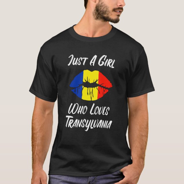 T-shirt Lips Mouth Love Romanian Flag Transsylvania (Devant)