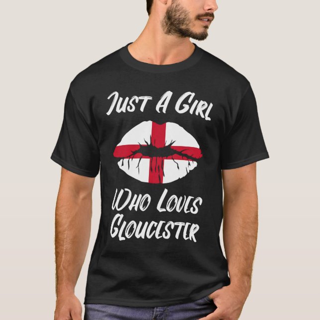 T-shirt Lips Mouth Love Saint George's Cross Flag Gloucest (Devant)