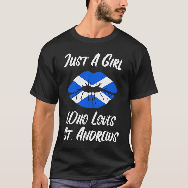 T-shirt Lips Mouth Love Scottish Flag St Andrews (Devant)