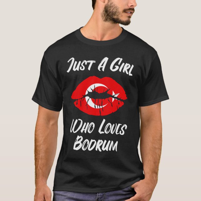 T-shirt Lips Mouth Love Turkish Flag Bodrum (Devant)