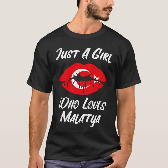 T-shirt Lips Mouth Love Turkish Flag Malatya (Devant)