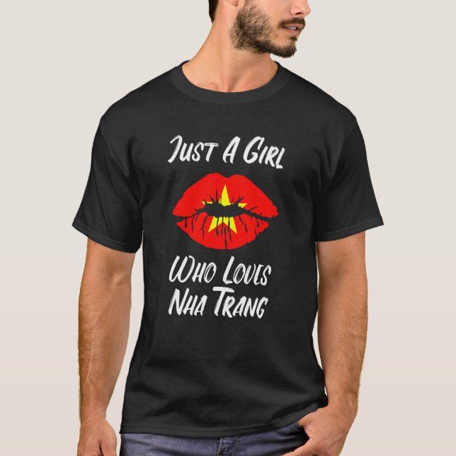 T-shirt Lips Mouth Love Vietnamese Flag Nha Trang (Devant)