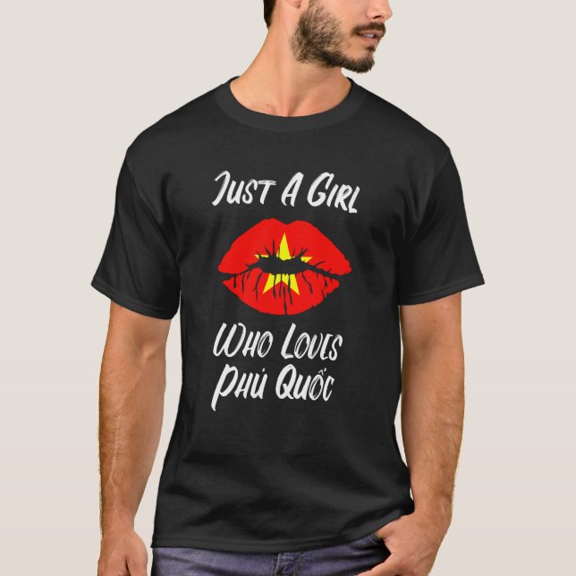 T-shirt Lips Mouth Love Vietnamese Flag Phu Quoc (Devant)