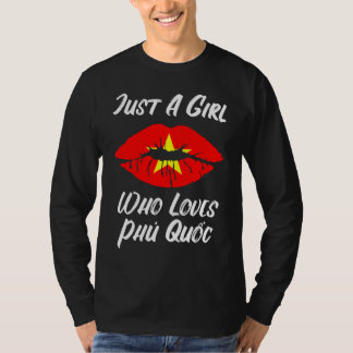 T-shirt Lips Mouth Love Vietnamese Flag Phu Quoc