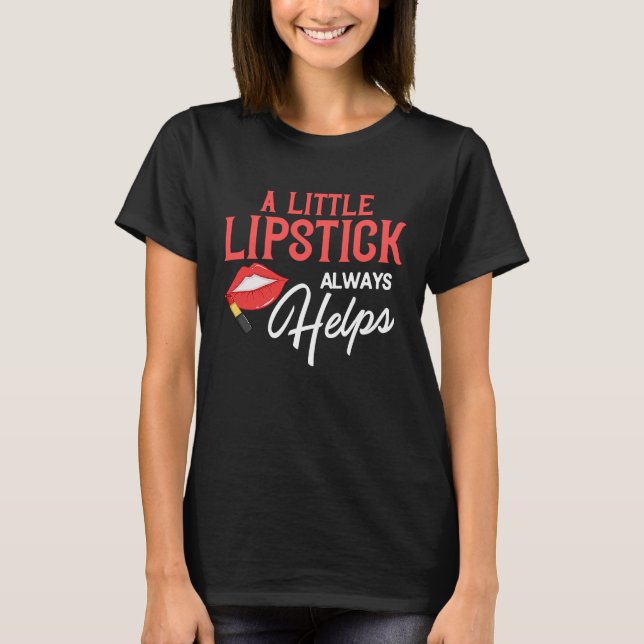 T-shirt Lipstick Red Lips  Makeup Artist Cosmetologist (Devant)