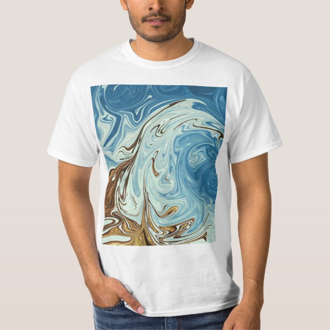 T-shirt Liquide pour motif abstrait (Devant)