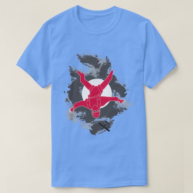 T-shirt Liquide rouge avec soleil et nuages gris (Design devant)