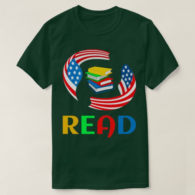 T-shirt Lire à travers l'Amérique (Design devant)