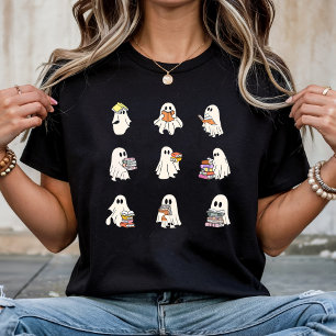 T-shirt Lire Cute Ghosts Éffrayant Livre Amateurs Cadeau