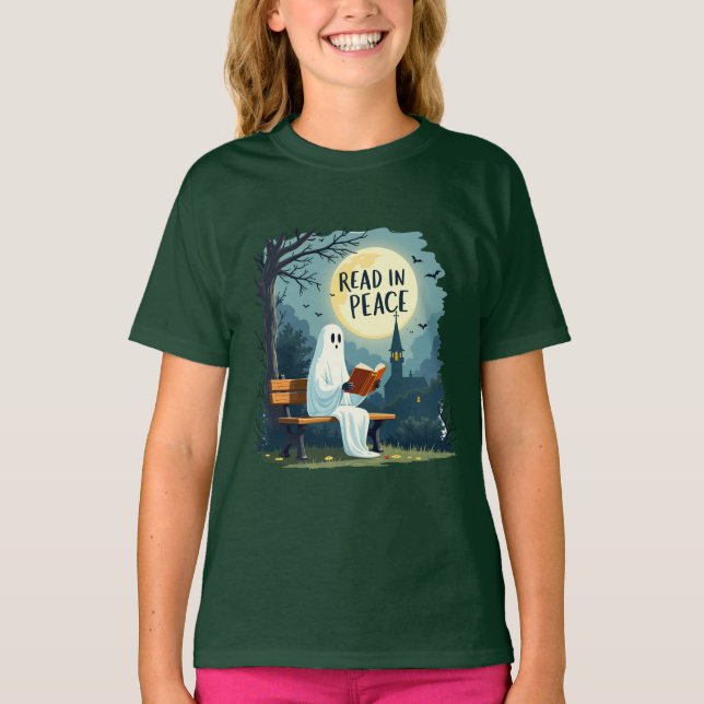 T-shirt Lire dans Peace Ghost Halloween Design (Devant)