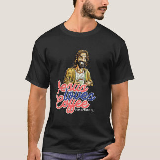 T-shirt Lire Jésus avec un café Mug Christian Café