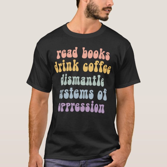 T-shirt Lire Livres Boire Café (Devant)