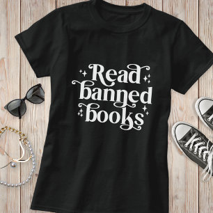 T-shirt Lire Livres Interdits Loisirs de lecture Typograph