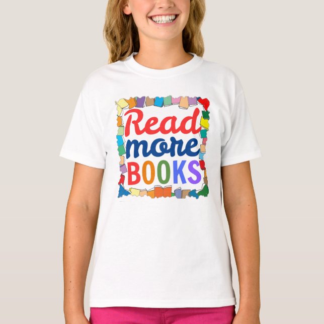 T-shirt Lire plus de livres (Devant)