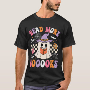 T-shirt Lire Plus De Livres Fantôme Livres Groovy Drôles P