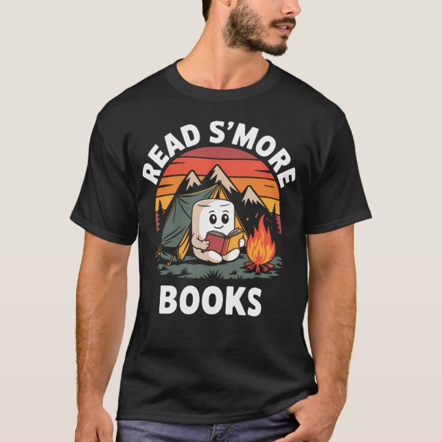 T-shirt Lire plus de livres Mignon feu de camp Lecture Amo (Devant)
