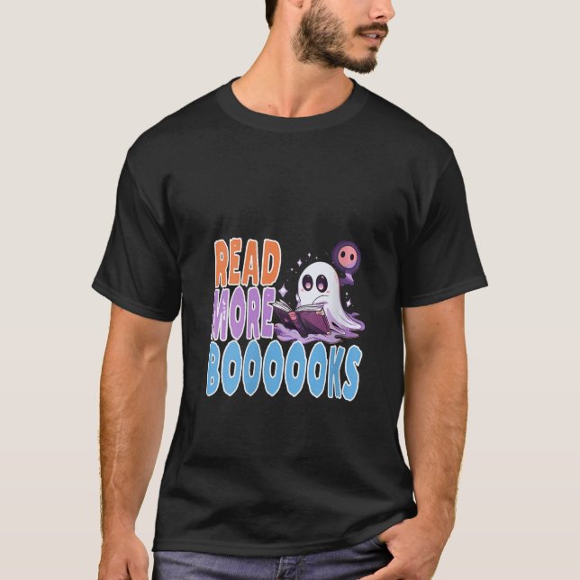 T-shirt Lire plus Livre Halloween Funny Enseignant Ghost V (Devant)