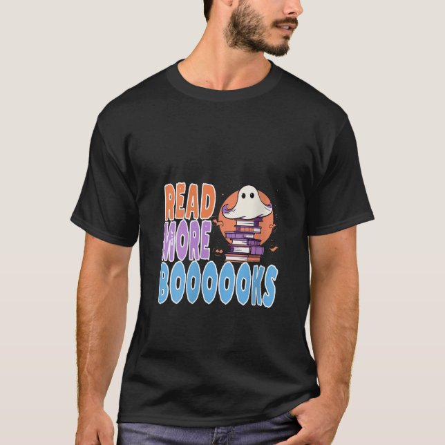 T-shirt Lire plus Livre Halloween Funny Enseignant Ghost V (Devant)