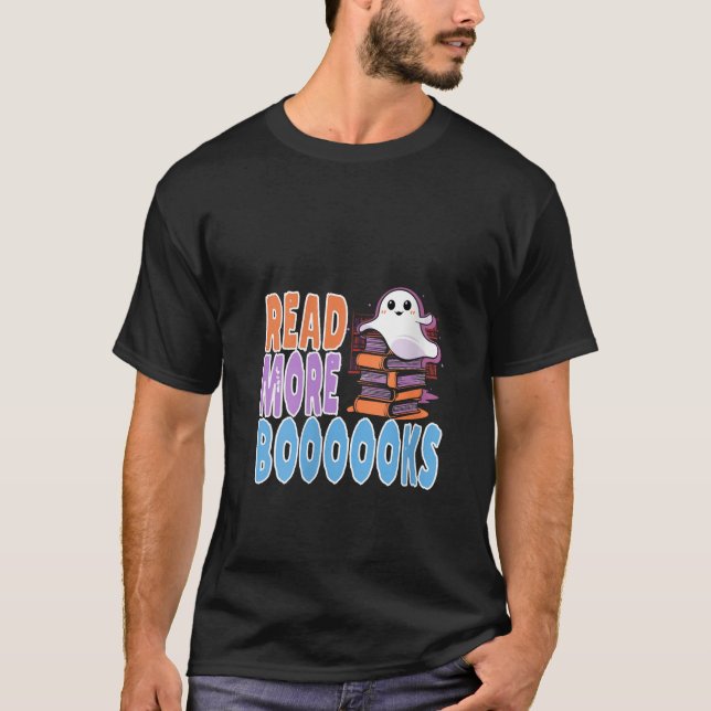 T-shirt Lire plus Livre Halloween Funny Enseignant Ghost V (Devant)