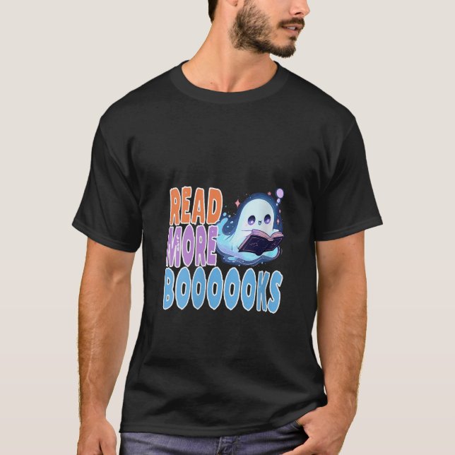 T-shirt Lire plus Livre Halloween Funny Enseignant Ghost V (Devant)