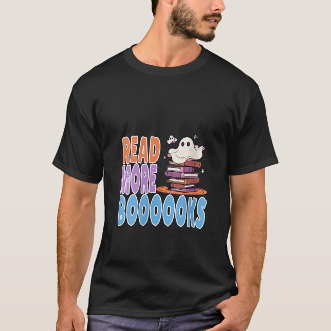 T-shirt Lire plus Livre Halloween Funny Enseignant Ghost V (Devant)