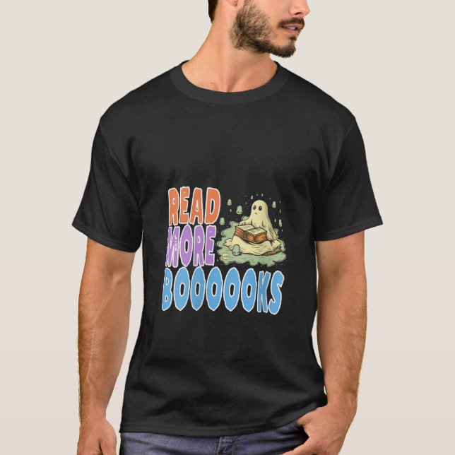T-shirt Lire plus Livre Halloween Funny Enseignant Ghost V (Devant)