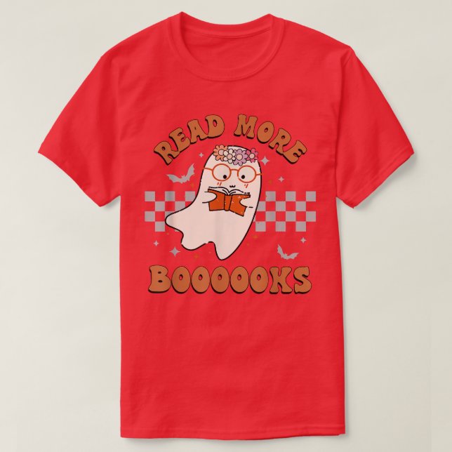 T-shirt Lire plus Livres Cute Ghost Lire plus Livres H (Design devant)