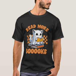 T-shirt Lire plus Livres Drôle Super Halloween Cat Ghost