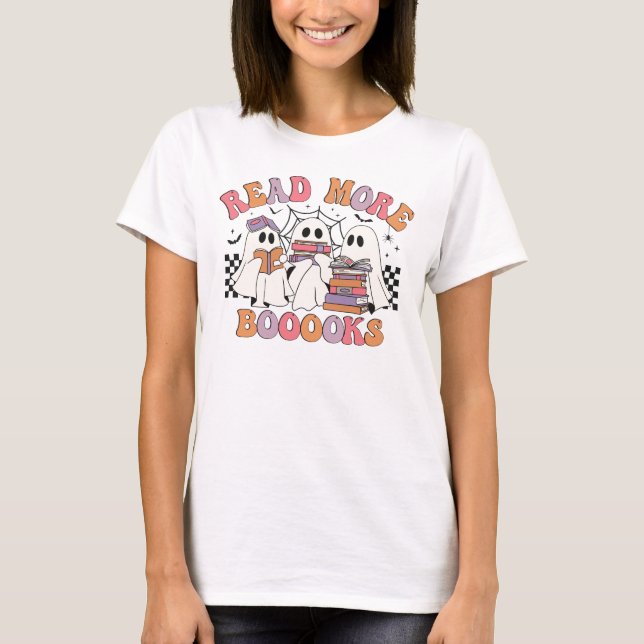 T-shirt Lire plus Livres Enseignant Halloween (Devant)