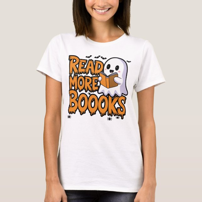 T-shirt Lire plus Livres Ghost Halloween (Devant)