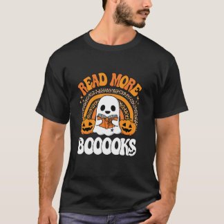 T-shirt Lire plus Livres Livres Ghost Citrouille Cute Ense