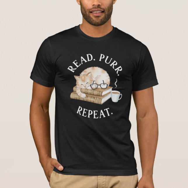 T-shirt Lire. Purr. Recommencer. (Devant)
