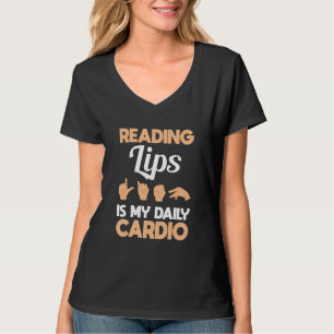 T-shirt Lire sur les lèvres est mon signe de la main cardi