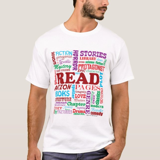 T-shirt Lire tout ce qui s'y rapporte Lire des mots (Devant)