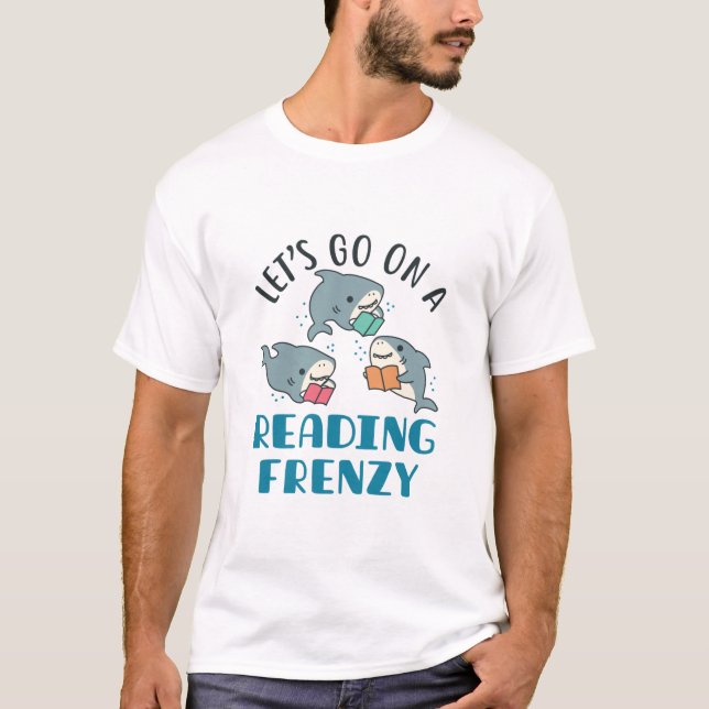 T-shirt Lire un prof français enseignant requin (Devant)