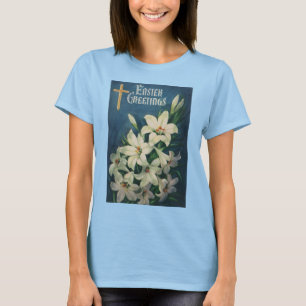 T-shirt Lis de Pâques Fleurs, Pâques Religieux Vintage