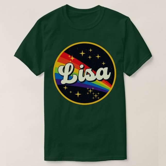 T-shirt Lisa Rainbow Dans L'Espace Style Vintage (Design devant)