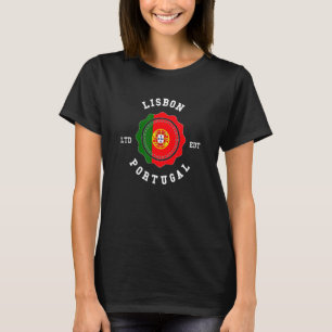 T-shirt LISBON Portugal Drapeau Vintage