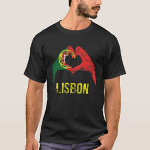 T-shirt Lisbonne Amour de ville portugaise vintage drapeau
