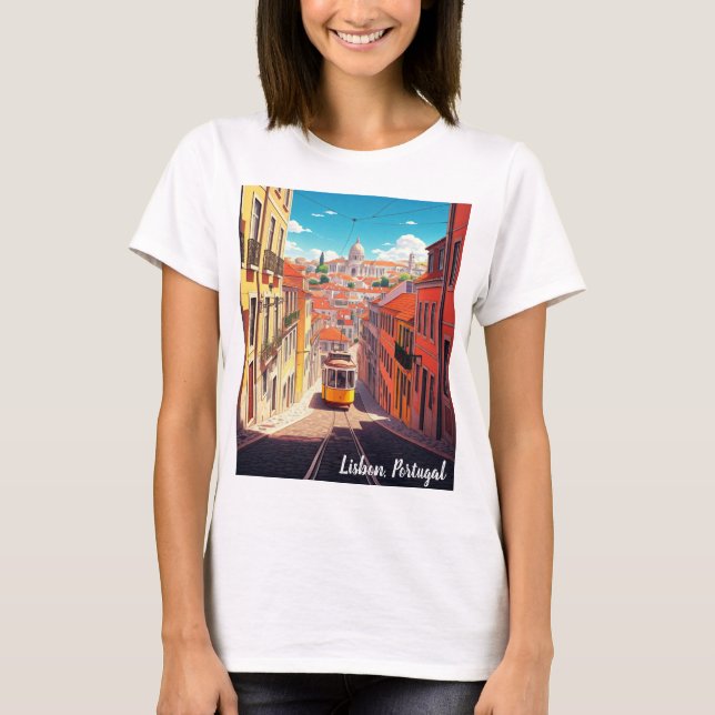 T-shirt Lisbonne Portugal Style Anime (Devant)