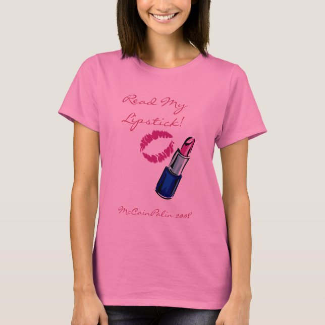 T-shirt Lisez mon rouge à lèvres ! Longue douille T de (Devant)