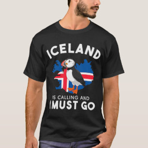 T-shirt L'Islande appelle et je dois y aller, le volcan de