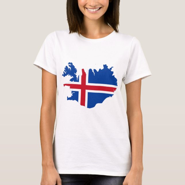 T-shirt L'Islande EST carte de drapeau de Ísland (Devant)