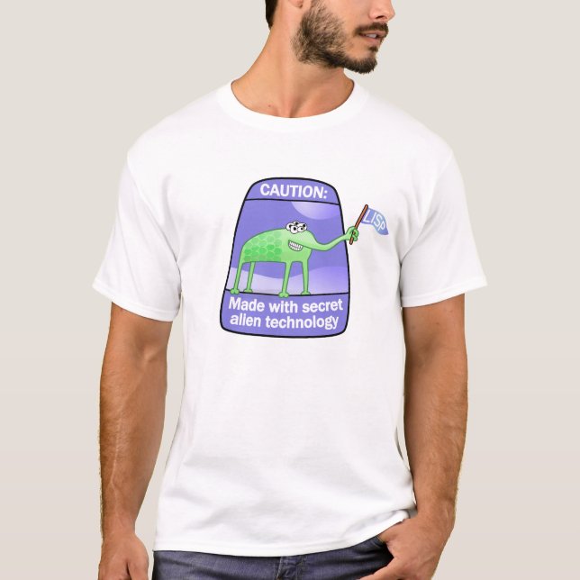 T-shirt Lisp : Fait avec la technologie étrangère secrète (Devant)